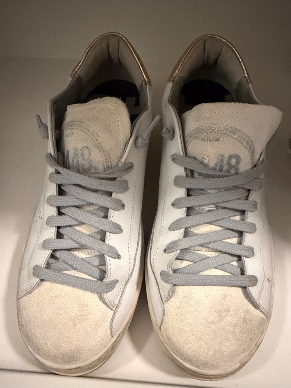 Women’s P448 Casual Low-Top Sneakers in white/light gray